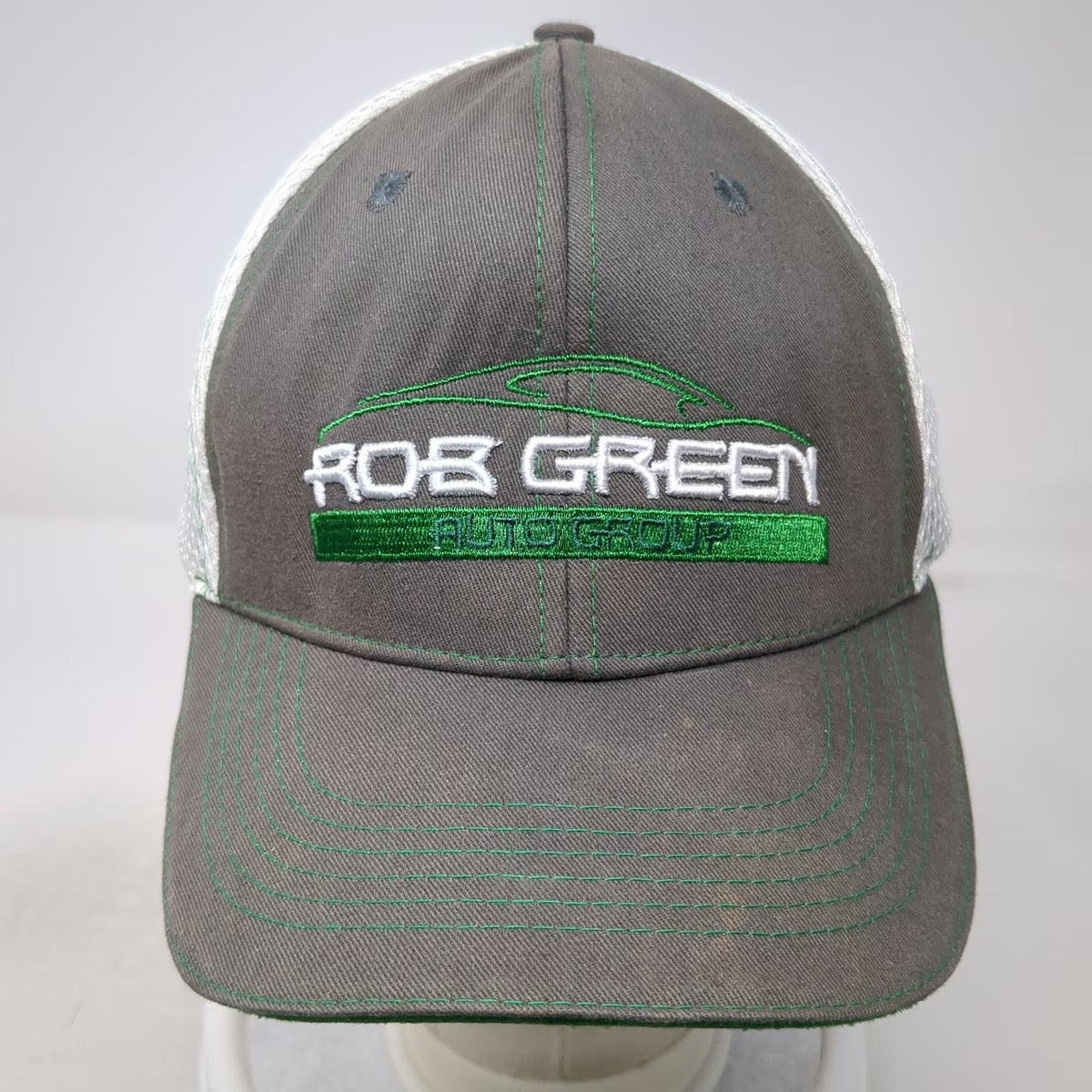 360 Apparel Baseball Cap Gray One Size Rob Green Auto Group Mesh Strapback Hat