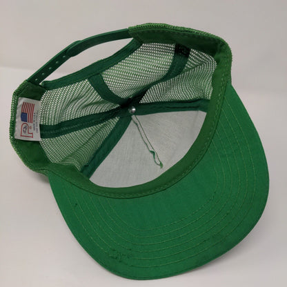 Crown Machinery Snapback Trucker Hat Green OSFA Adjustable Mesh Back