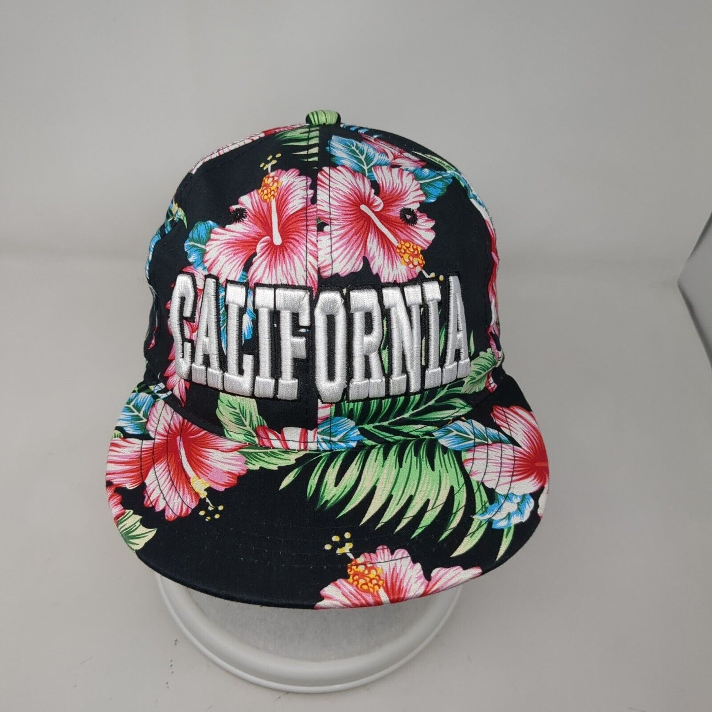 California Snapback Hat Multi One Size Floral Embroidered Hawaiian
