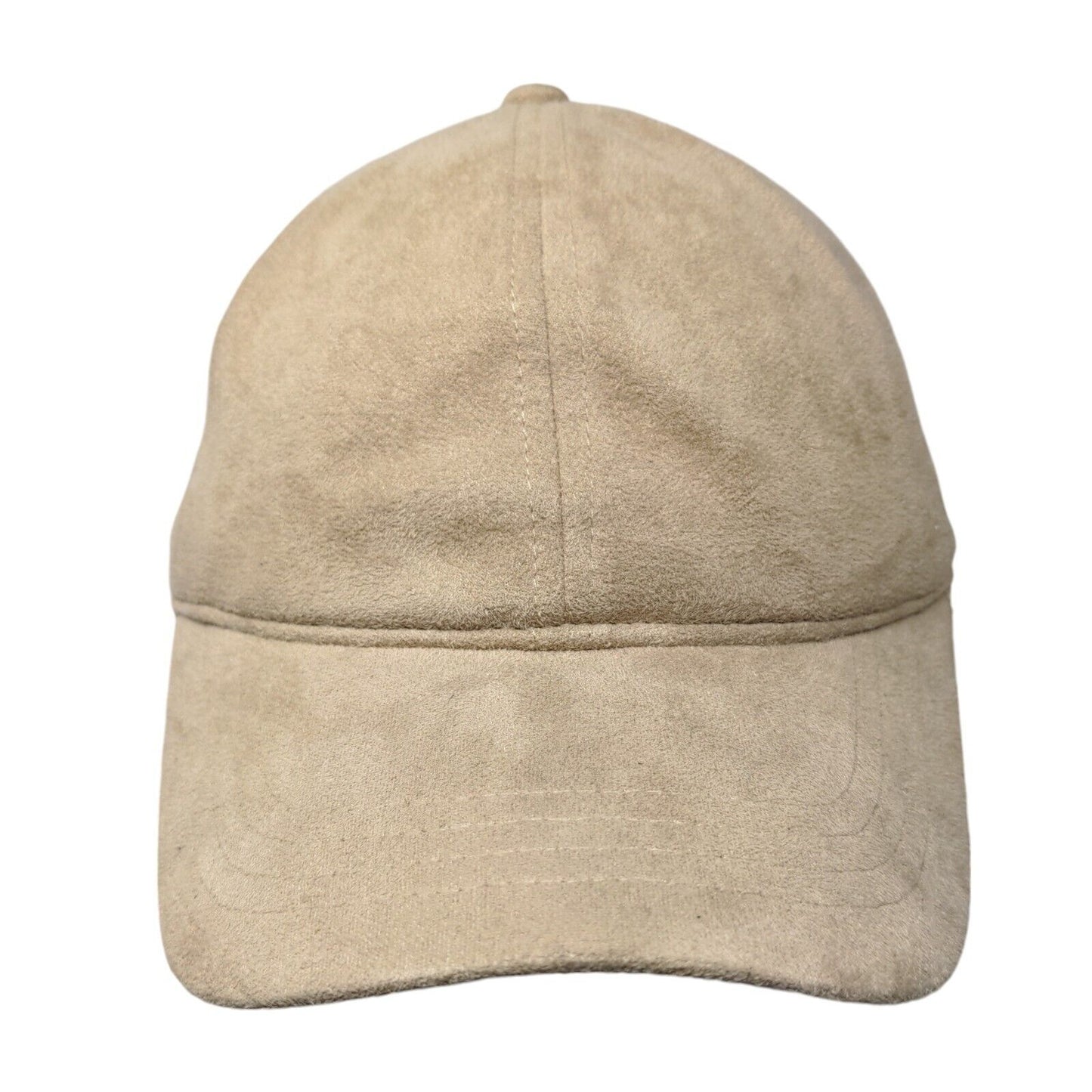Unbranded Strapback Hat Tan OSFM Suede Adjustable Solid 6 Panel Blank