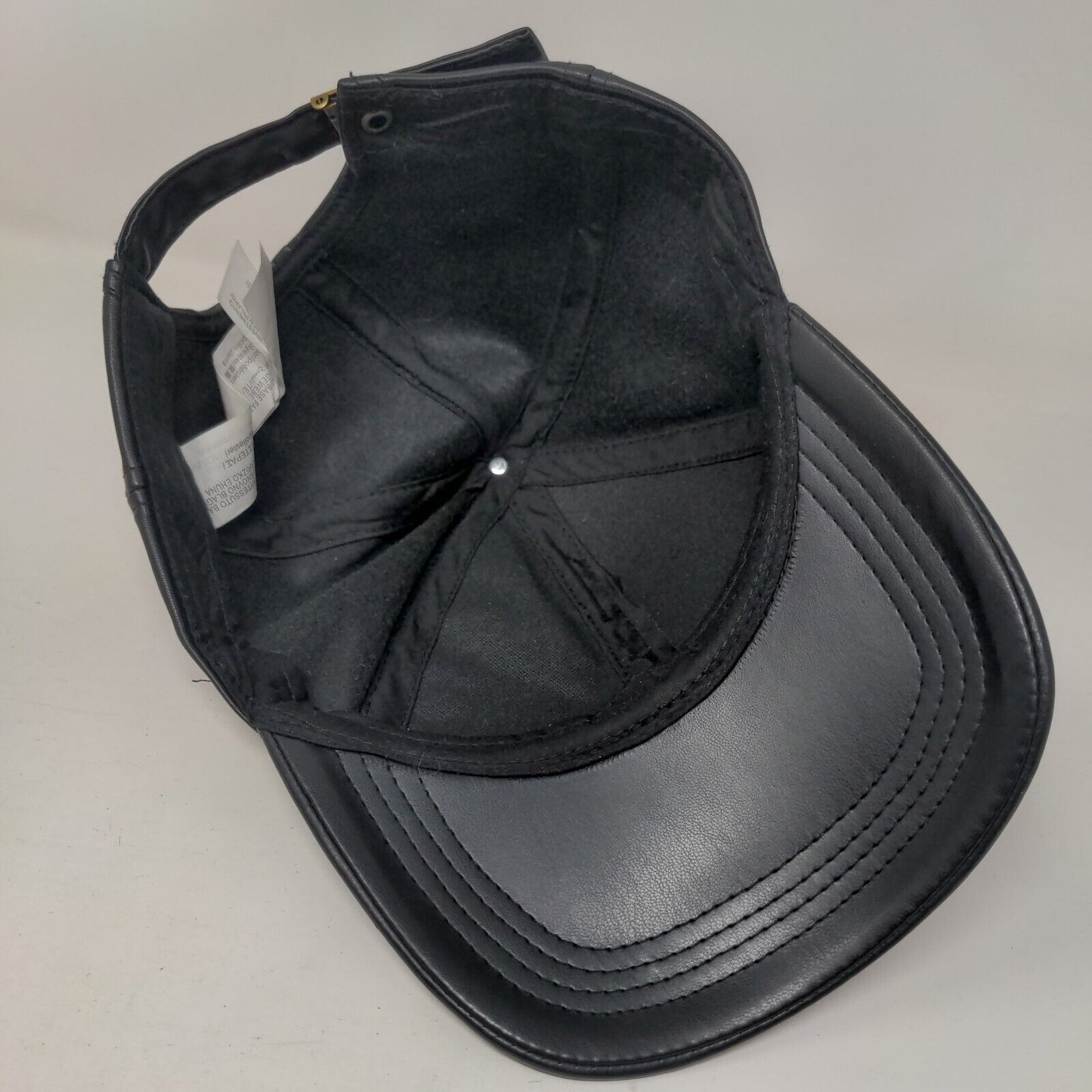 Unbranded Leather Slideback Hat Black One Size Adjustable Blank Polyester