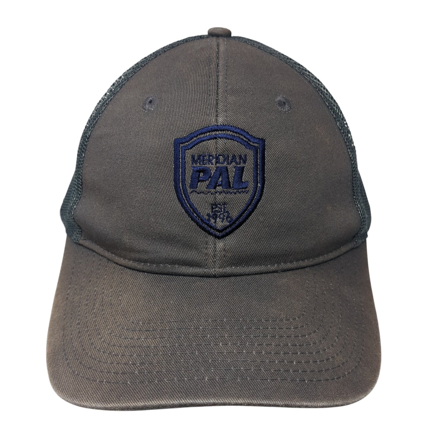 Meridian Pal Est. 1996 Trucker Hat Gray One Size Adjustable Mesh Port Authority