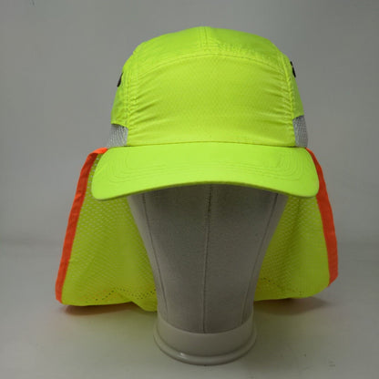 Unbranded Toggle Back Sun Hat Green One Size Neck Flap Reflective Vent Holes