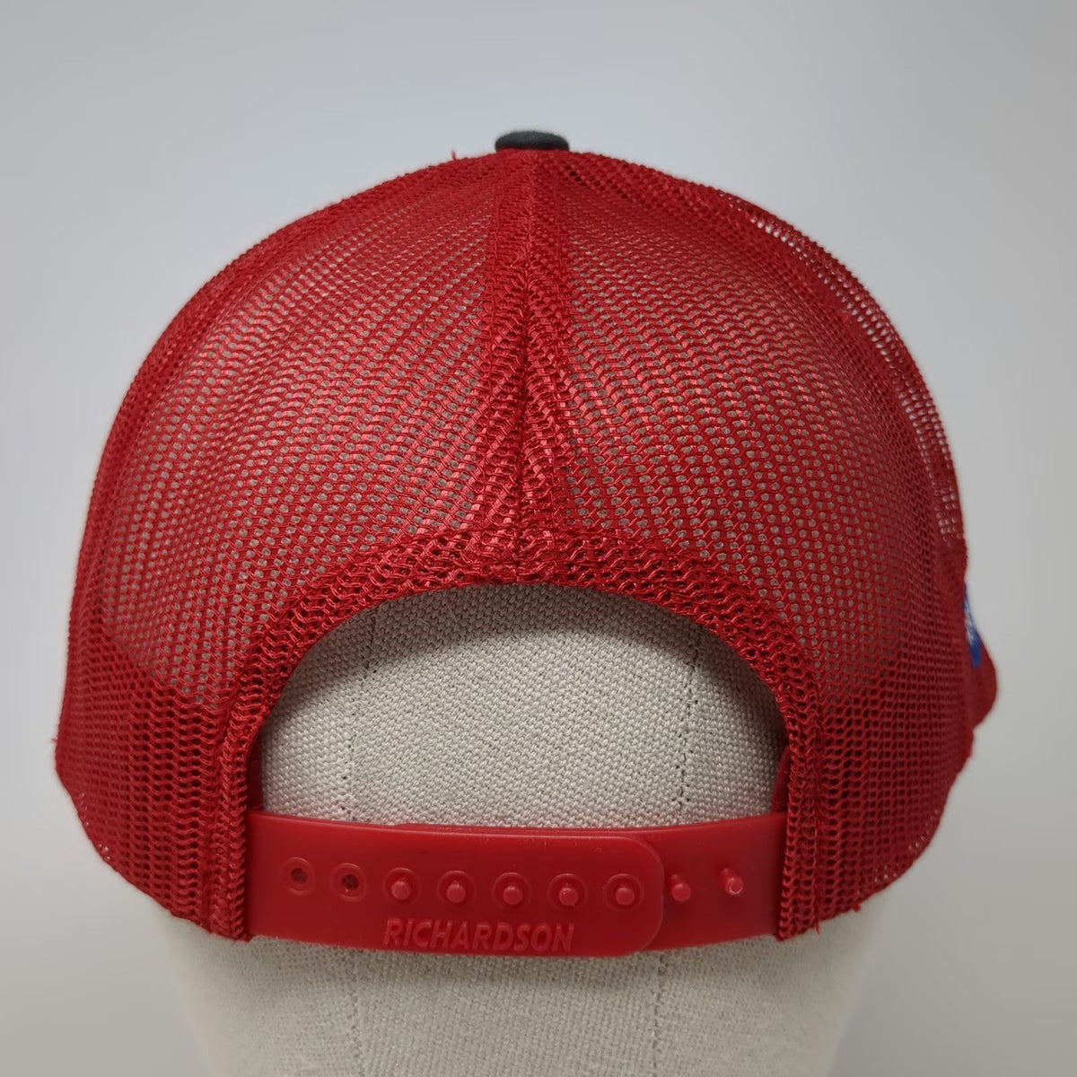 Richardson Trucker Hat Gray Red One Size Advanced Heating Cooling York Mesh hat