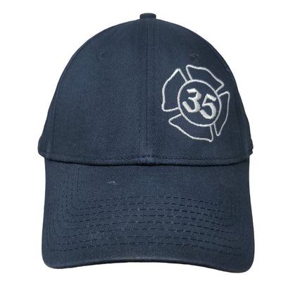 Feaster Fitted Hat Blue M/L Embroidered Logo Vented Holes 6 Panel New Era
