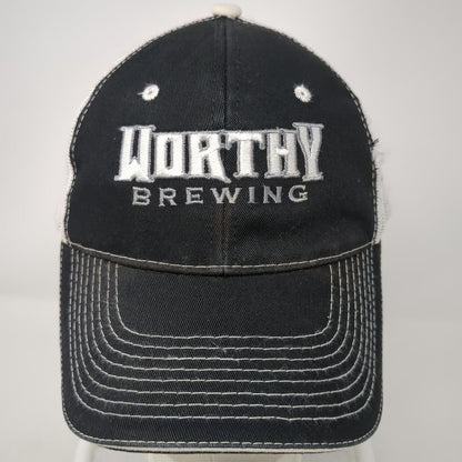 Outdoor Cap Baseball Cap Black OSFM Worthy Brewing Bend Oregon Mesh Strapback