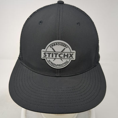 OTTO Trucker Hat Black One Size Stitchx Embroidery Screenprinting Mesh Flat Brim