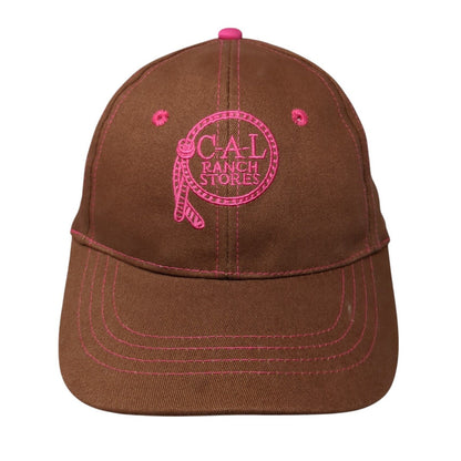 C-A-L Ranch Stores Strapback Hat Brown One Size Adjustable Embroidered 6 Panel