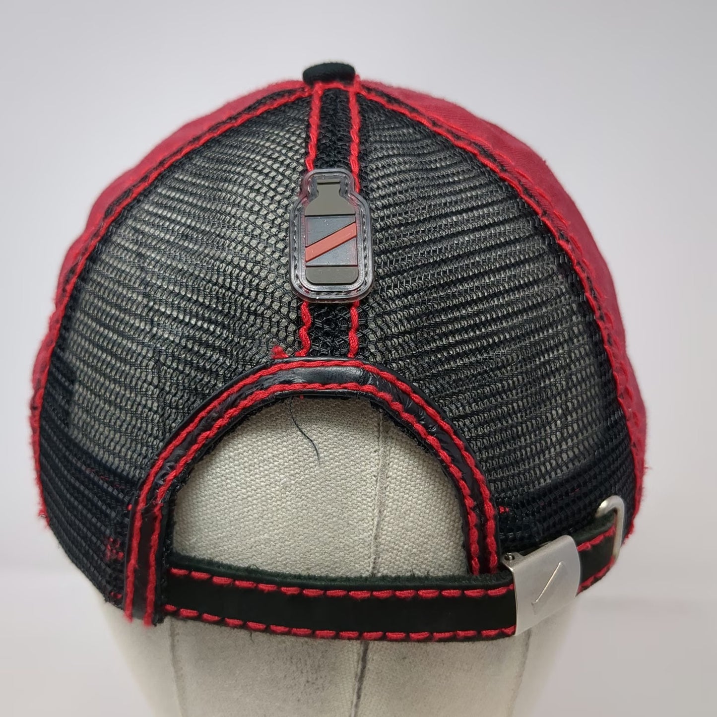 Red Stripe Baseball Cap Red Black One Size Bottle Opener Mesh Jamaica Hat