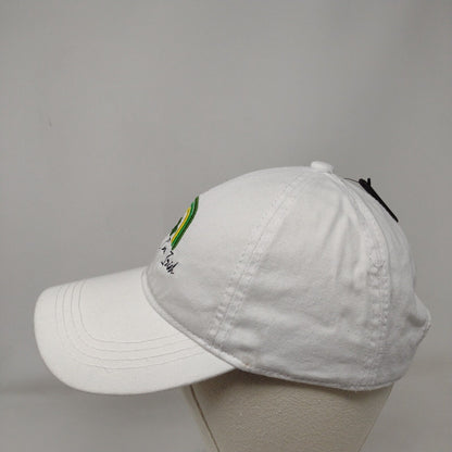 Kiss Me I'm Irish Slideback Hat White OSFM Embroidered Clover David and Young
