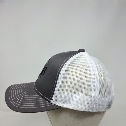 BTB Strapback Mesh Back Trucker Hat Gray OSFM Embroidered Colorblock