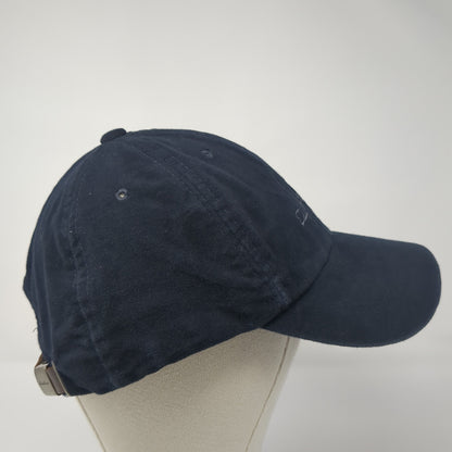 Eddie Bauer Slideback Hat Blue One Size Solid Adjustable Leather Strap