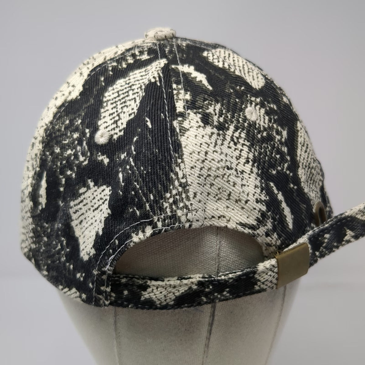 Free Press Baseball Cap White One Size Snakeskin Print Allover Hat Strapback