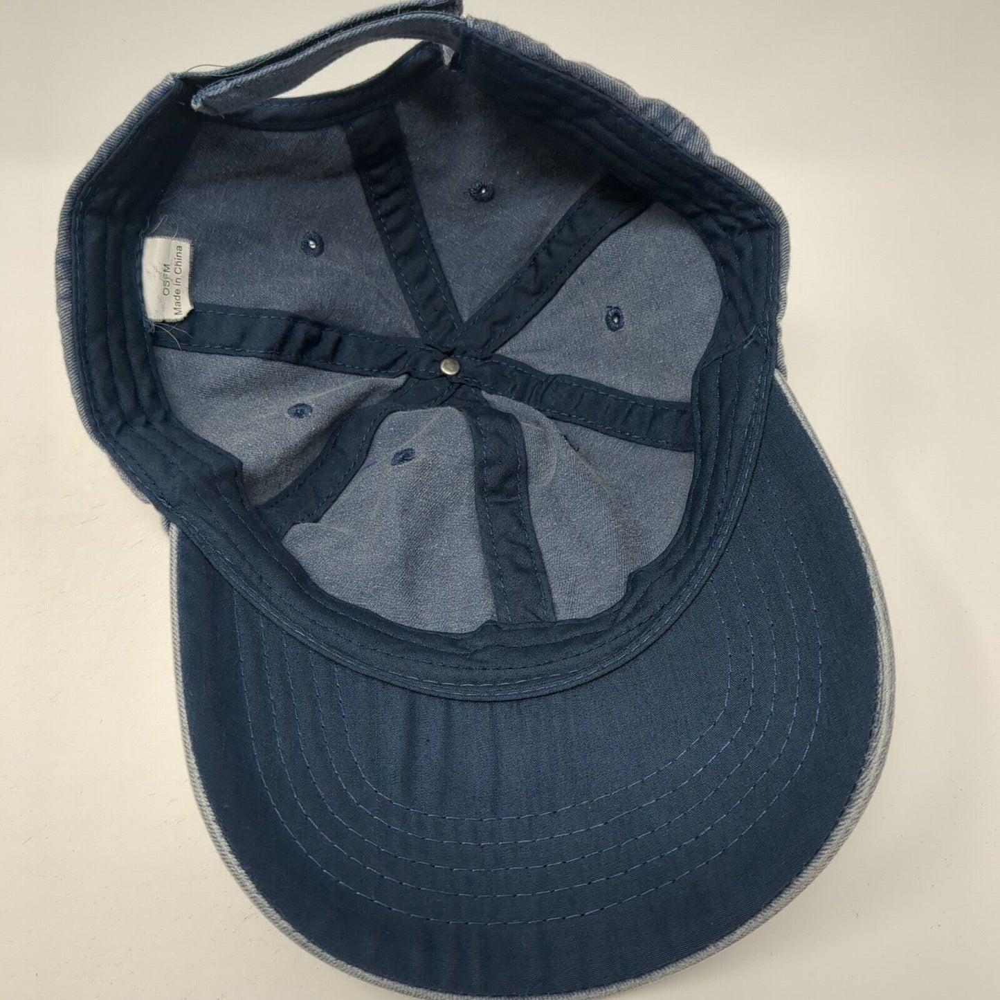 Unbranded Strapback Hat Blue One Size Solid 6 Panel Adjustable Blank
