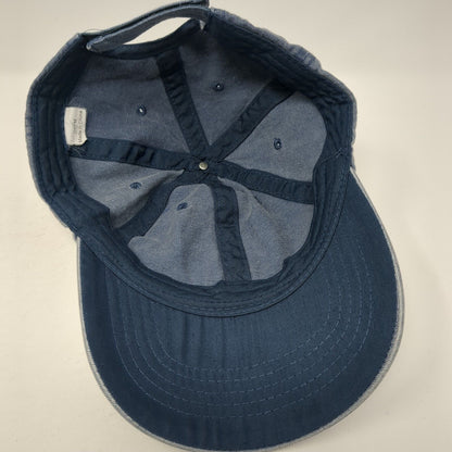 Unbranded Strapback Hat Blue One Size Solid 6 Panel Adjustable Blank