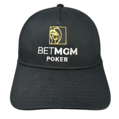 Otto 5 Panel Black Hat One Size BetMGM Poker Logo Betting Strapback Cotton