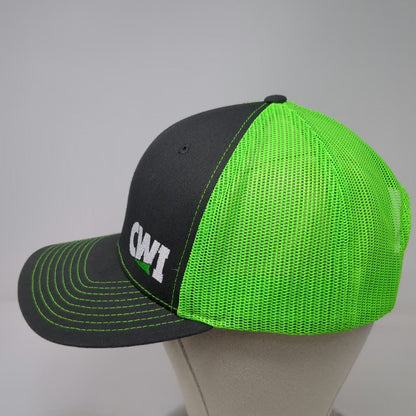 Richardson CWI Logo Trucker Hat Gray Green One Size Mesh Snapback Style 112