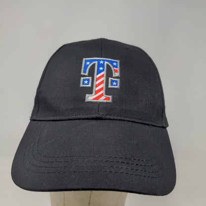 T Mobile Men's Strapback Hat Black Adjustable Embroidered Patriotic Logo