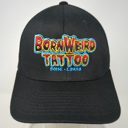 Flexfit Baseball Cap Black M Born Weird Tattoo Boise Idaho Fitted Stretch Hat