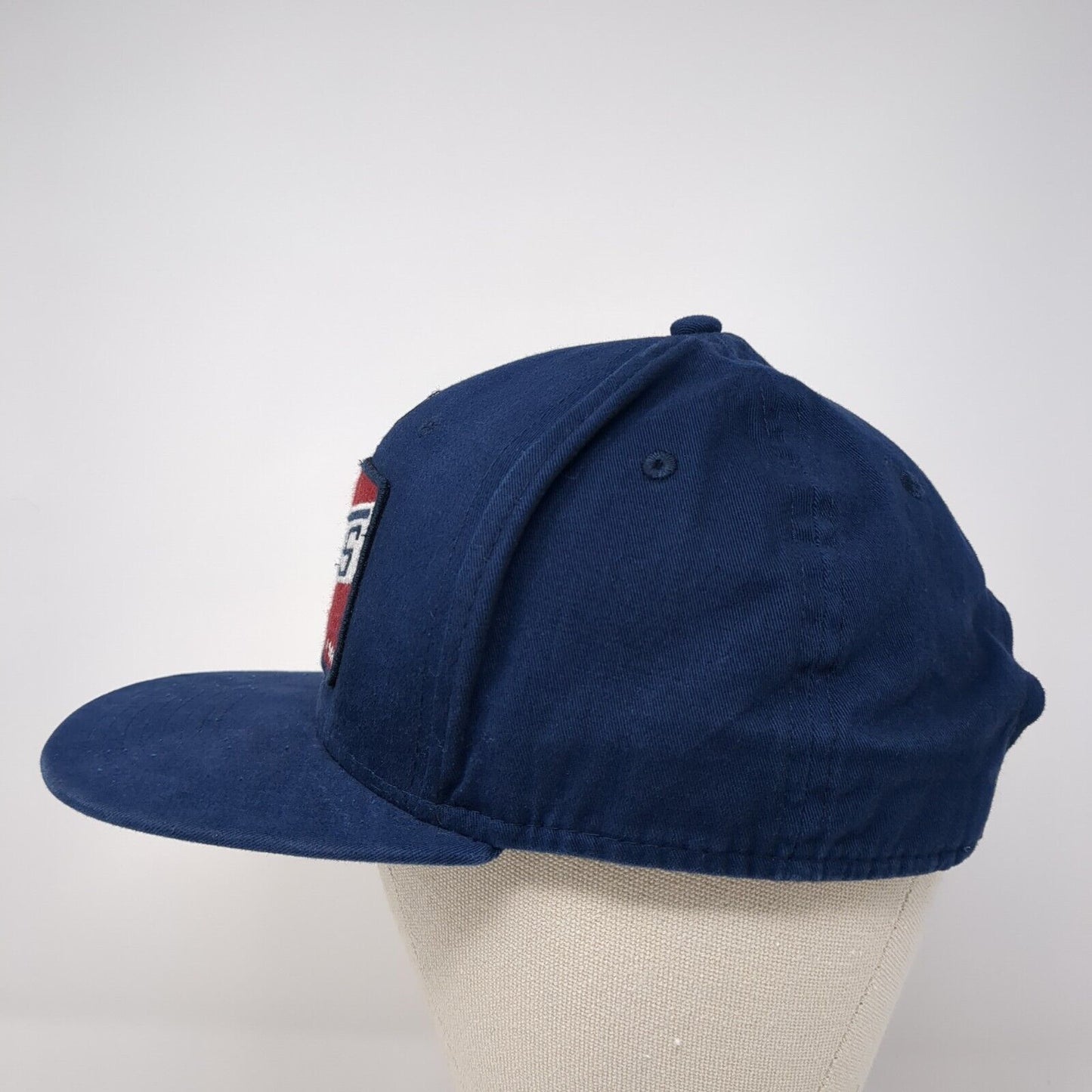 Vans Off The Wall Patch Snapback Hat Blue One Size 6 Panel Vent Holes
