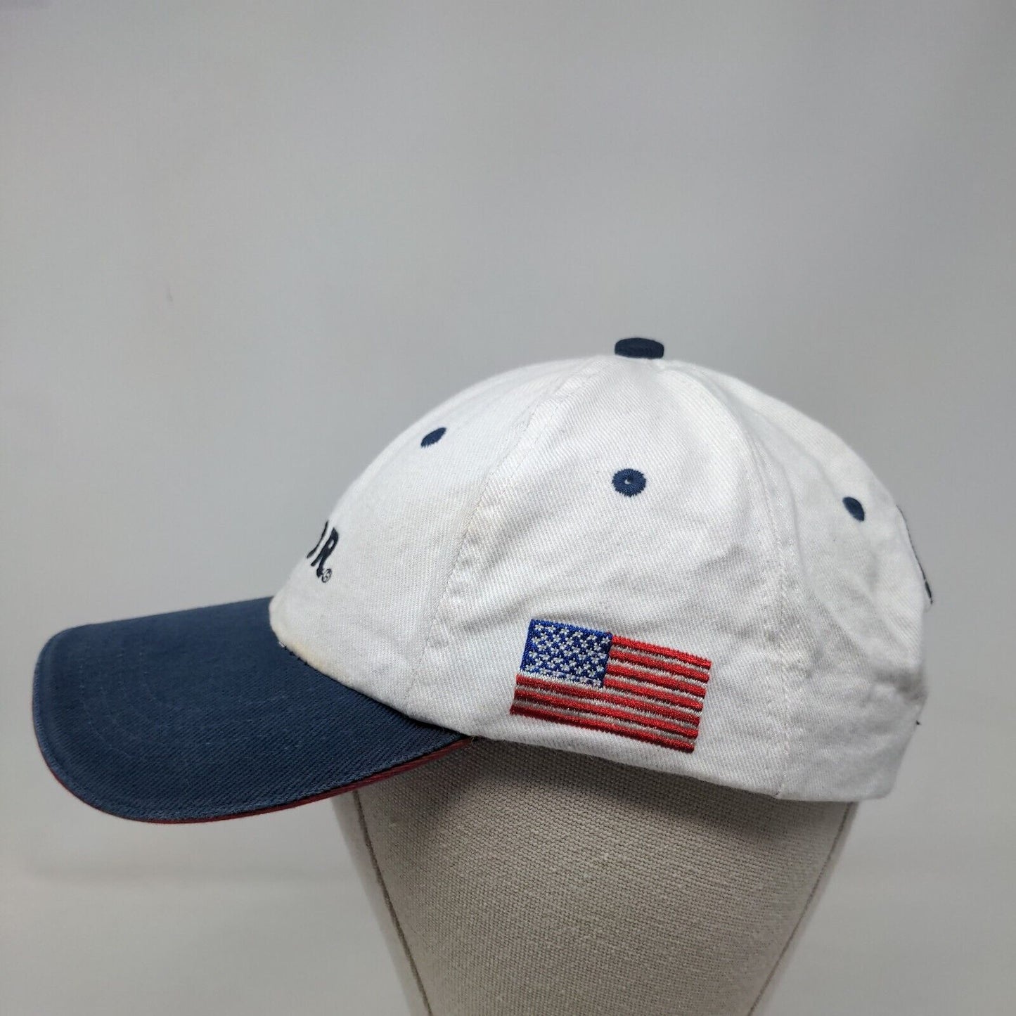 Fluor Strapback Hat White OSFA Embroidered American Flag Colorblock