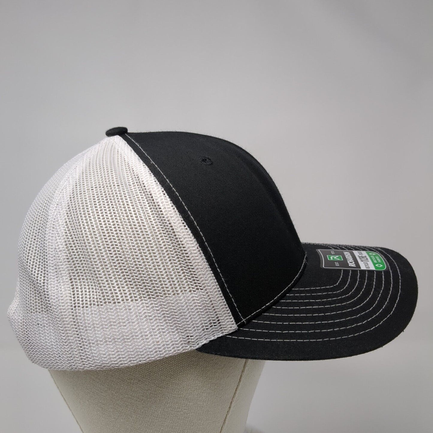 Foundation Logo Snapback Trucker Hat Black OSFA Mesh Back Richardson