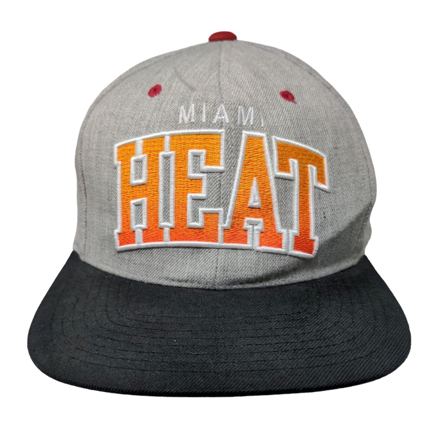 Mitchell & Ness Men's Snapback Hat Gray Embroidered Miami Heat Hardwood Classics