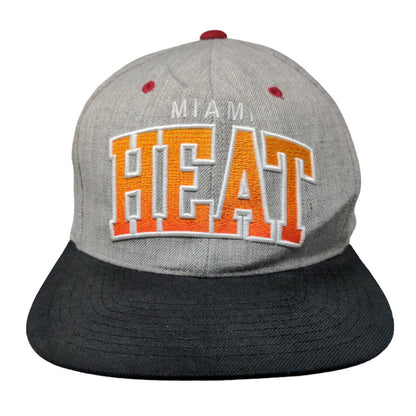 Mitchell & Ness Men's Snapback Hat Gray Embroidered Miami Heat Hardwood Classics