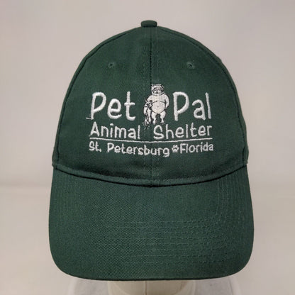 Pet Pal Animal Shelter Strapback Hat Green One Size Embroidered Bayside