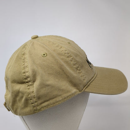 NJASAP SU Strapback Hat Tan One Size Adjustable Embroidered 6 Panel Cotton
