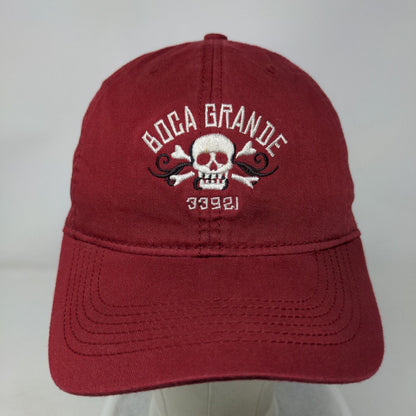 Boca Grande 33921 Fitted Hat Red S/M Embroidered Vented Holes 6 Panel Ahead