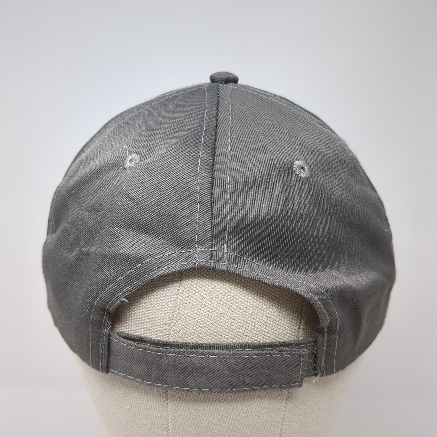 Unbranded Strapback Hat Gray One Size Adjustable Vented Holes 6 Panel Blank