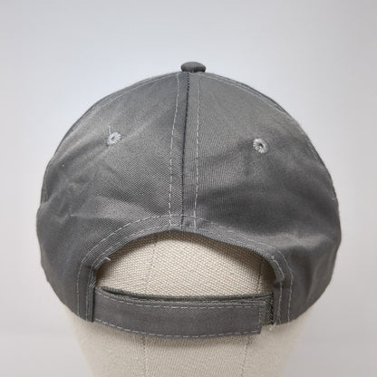 Unbranded Strapback Hat Gray One Size Adjustable Vented Holes 6 Panel Blank