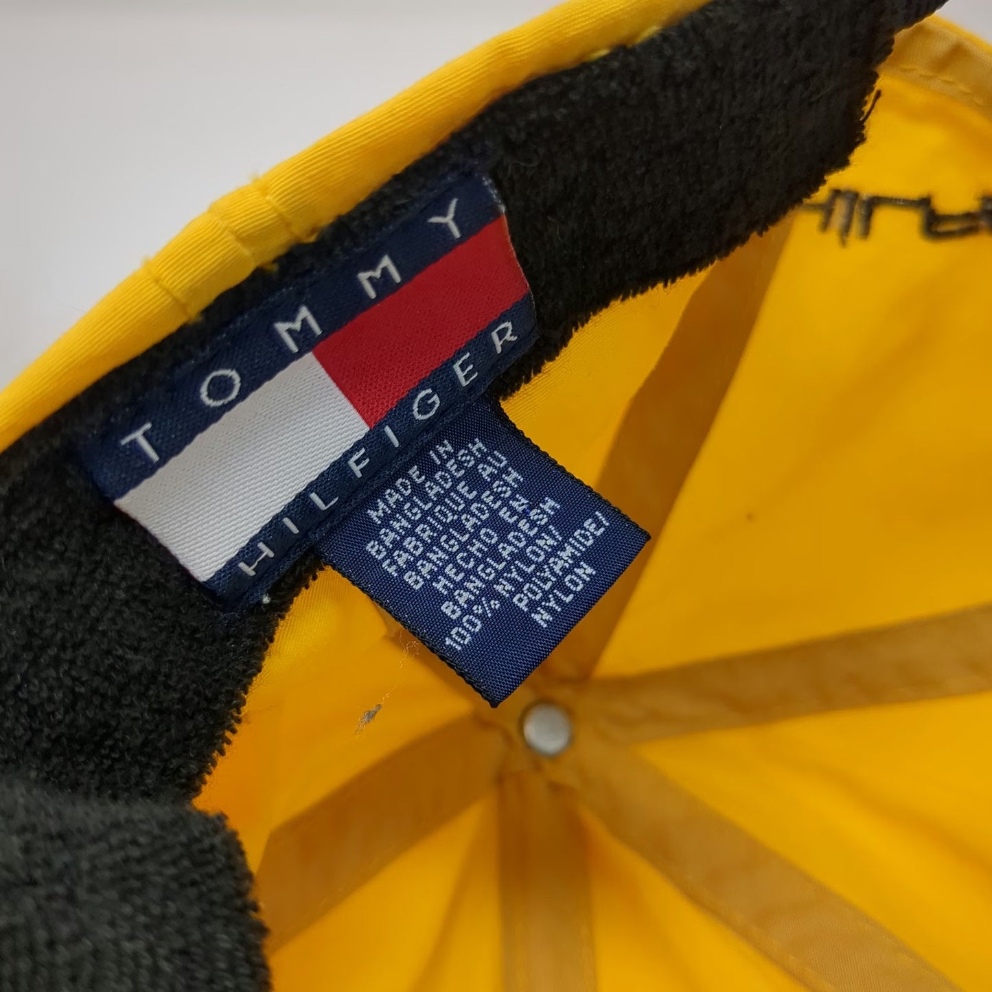 Tommy Hilfiger Baseball Cap Yellow One Size Nylon Strapback Coldstop Patch Hat