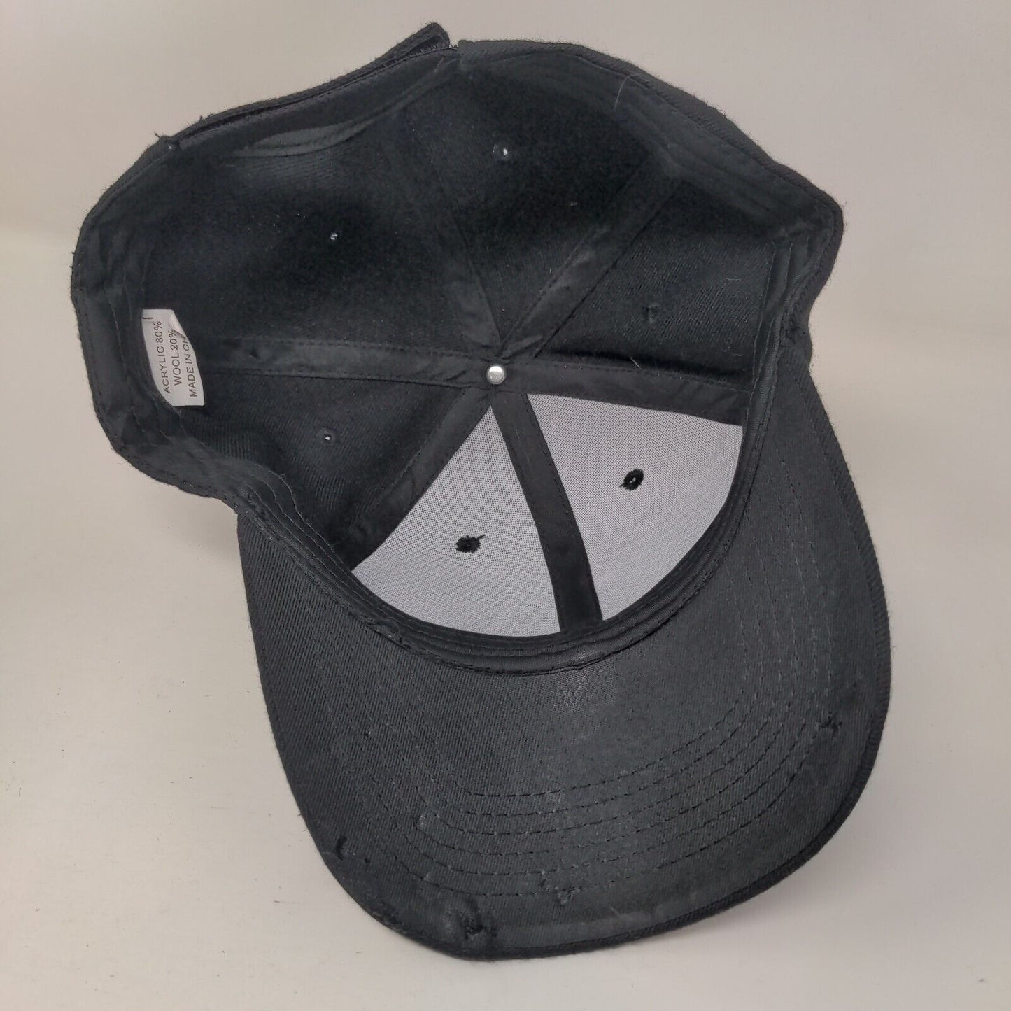 BK Soccer Strapback Hat Black One Size Adjustable Vented Holes 6 Panel