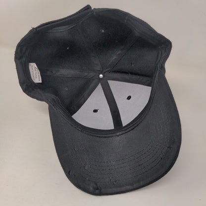 BK Soccer Strapback Hat Black One Size Adjustable Vented Holes 6 Panel