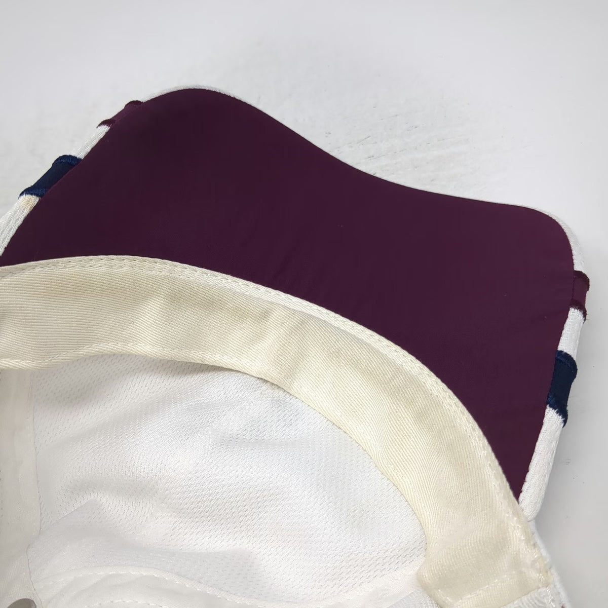 IZOD Baseball Cap White One Size Performance Polyester Striped Fitted Golf Logo