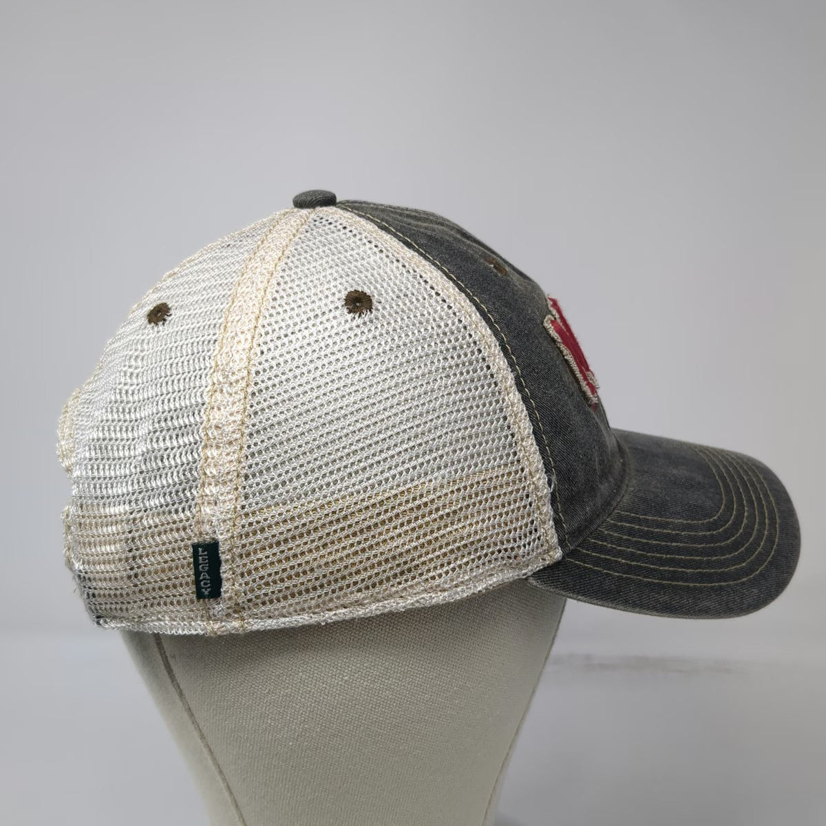 Legacy Trucker Hat Gray One Size Mesh Back Snapback Moab Utah Red White Green