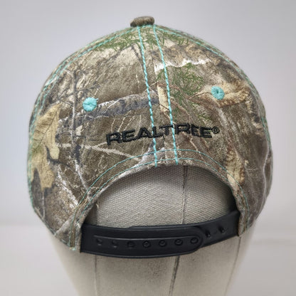 Realtree Snapback Hat Brown Blue Green One Size Camo Glitter Antler Patch