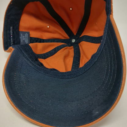 Tommy Hilfiger Baseball Cap Orange M Embroidered Logo Fitted Cotton Twill Hat