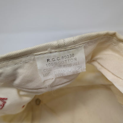 R.C.C. 5 Panel White Red Hat Firestone Master Contractor 1997 Rope Brim Vintage