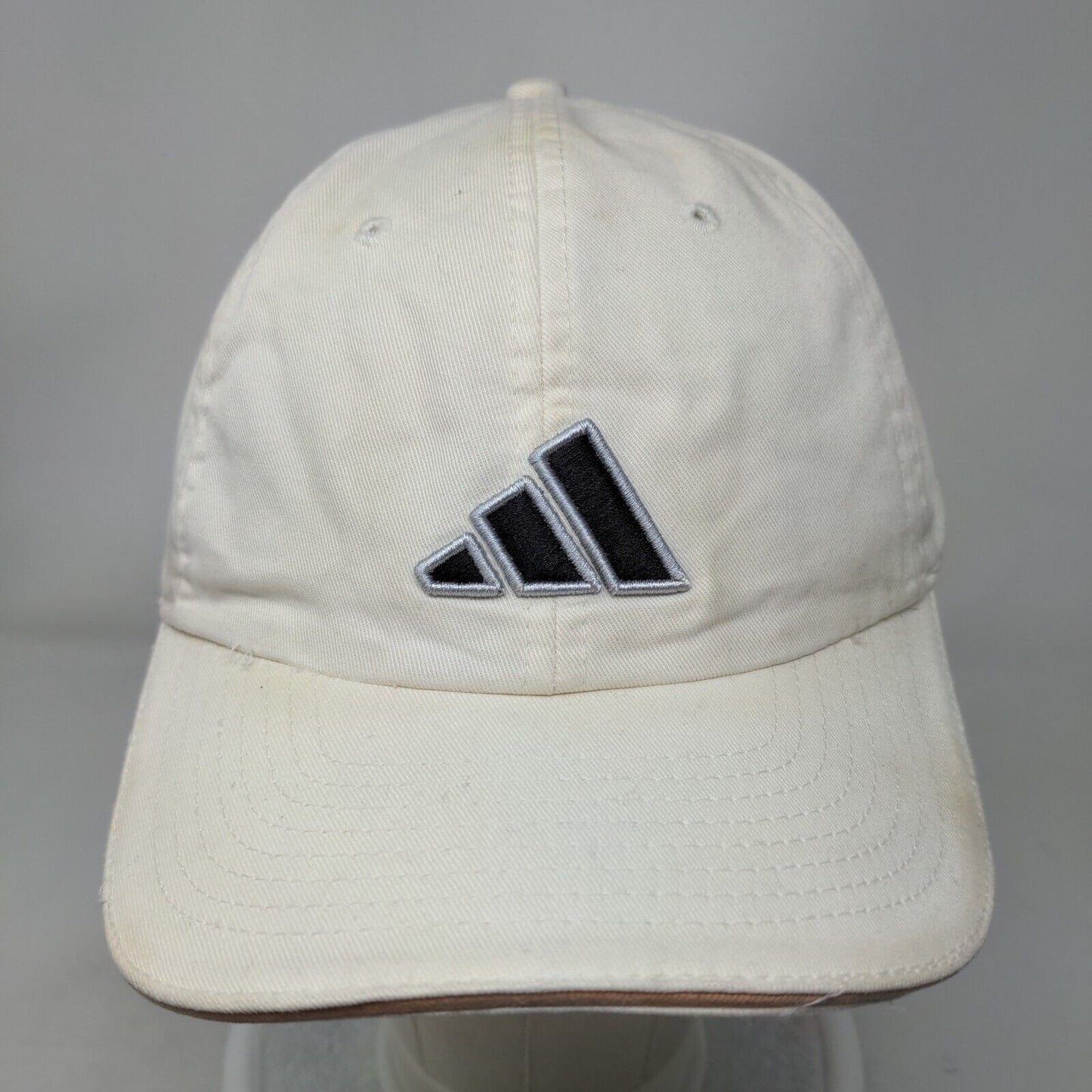 Adidas 3 Stripes Slideback Hat Cream OSFA Embroidered Logo 6 Panel