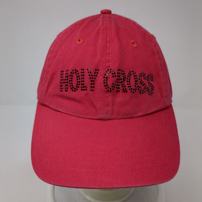 Holy Cross Strapback Hat Red OS Adjustable Classic Cut Rhinestone UltraClub