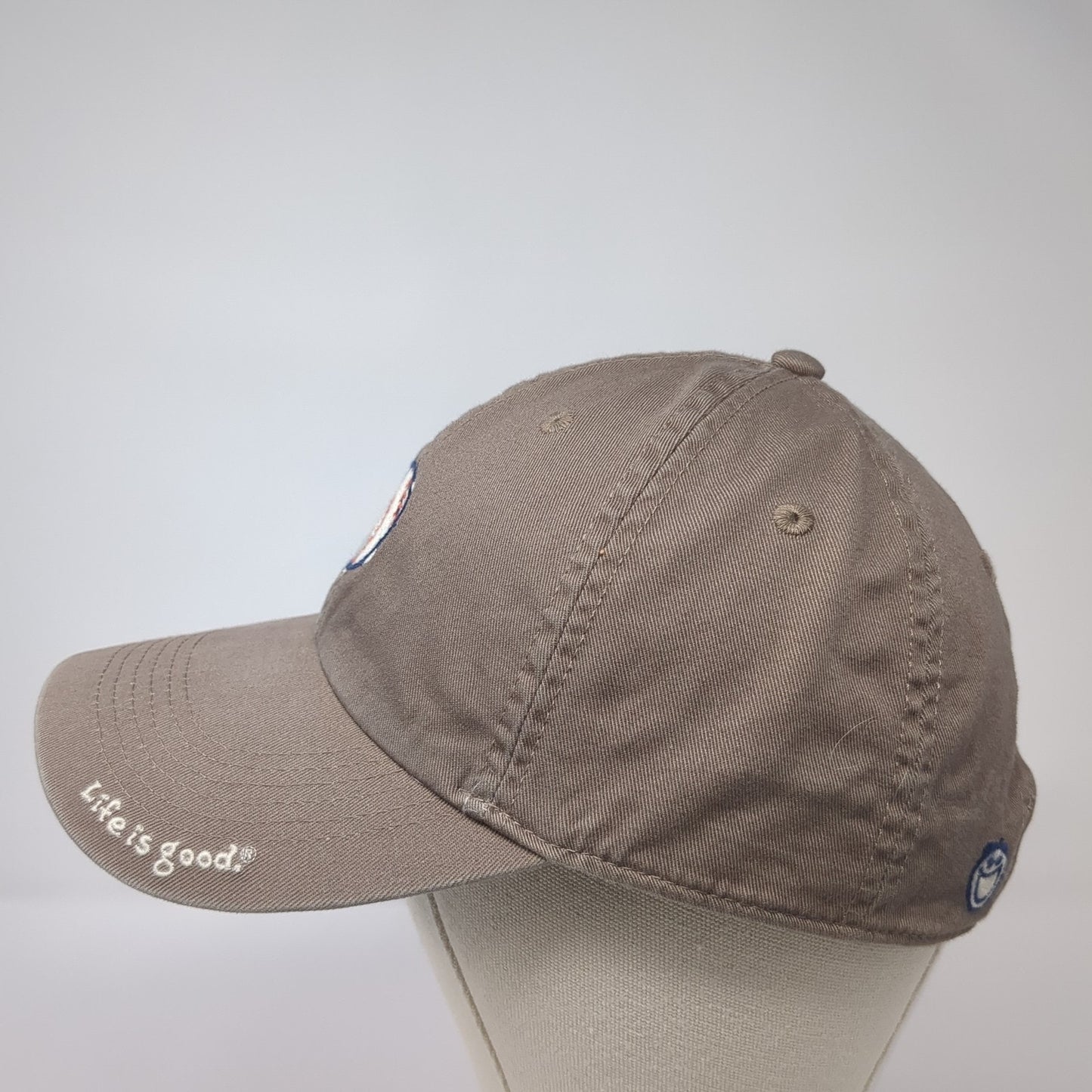 Life is Good Slideback Baseball Cap Brown OS Adjustable Embroidered 6 Panel