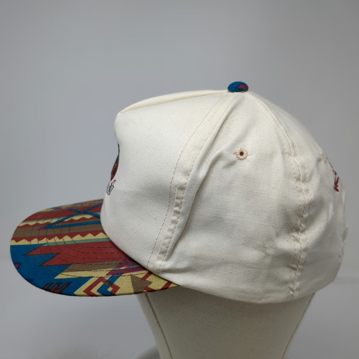 Logo Stars 5 Panel White One Size Hat Whittington Center Aztec Patterned Brim