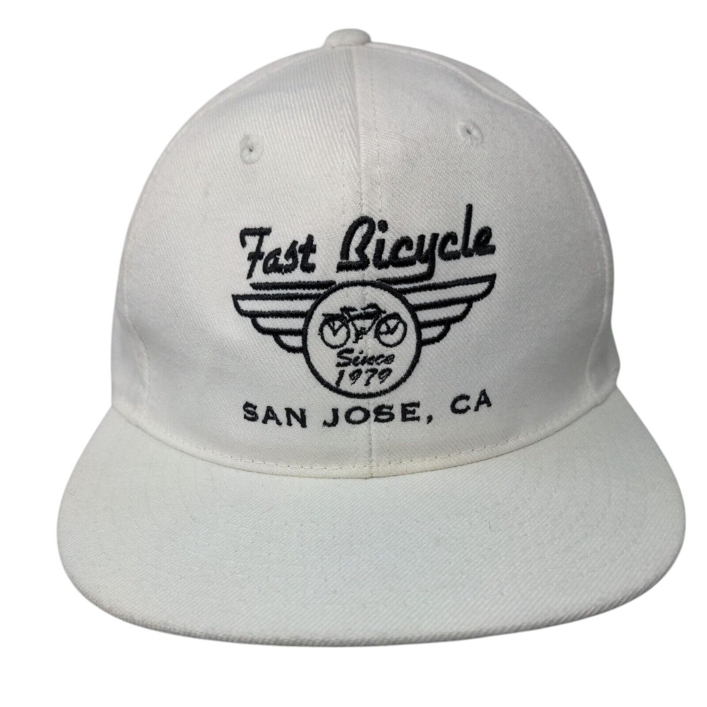 Fast Bicycle San Jose CA Snapback Hat White OSFA Adjustable Embroidered Decky