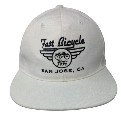 Fast Bicycle San Jose CA Snapback Hat White OSFA Adjustable Embroidered Decky