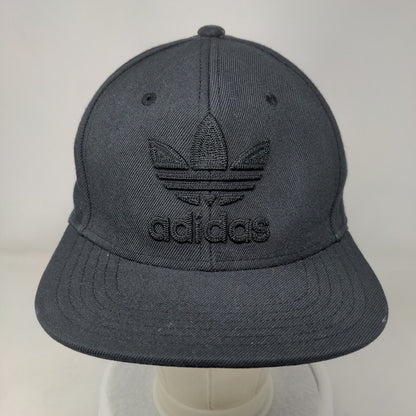 Adidas Snapback Hat Gray One Size Adjustable Embroidered Trefoil 6 Panel