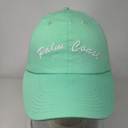 Palm Coast Strapback Hat Twill Cap Green One Size Adjustable Embroidered Cotton