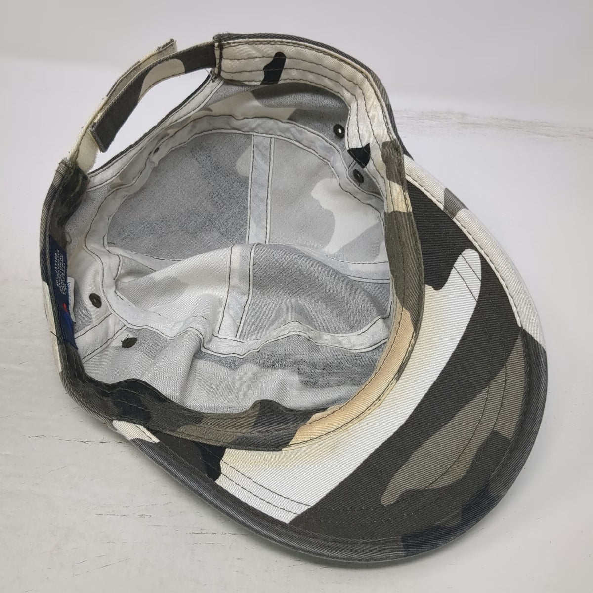 hg Army Cap Gray Black White One Size Urban Camo Strapback Adjustable Hat